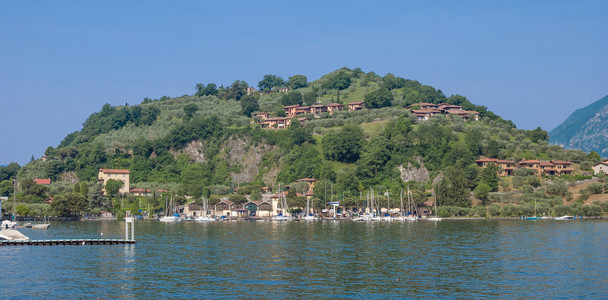 伊塞奥湖附近 Sulzano，意大利的湖泊，Italien 西湖区，意大利