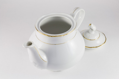 瓷茶壶配金边框