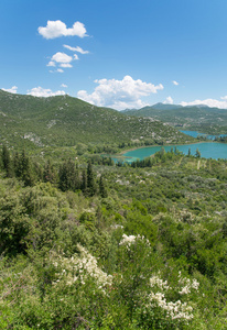 巴奇纳湖泊，普洛切，达尔马提亚，亚得里亚海海克罗地亚
