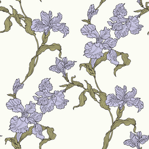 无缝模式的鸢尾花图片-无缝模式的鸢尾花素材-无缝模式的鸢尾花插画-