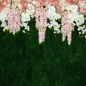 婚礼现场的美丽的花朵背景
