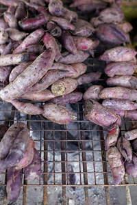 紫色 健康 膳食 块茎 切片 素食主义者 蔬菜 亚洲 山药