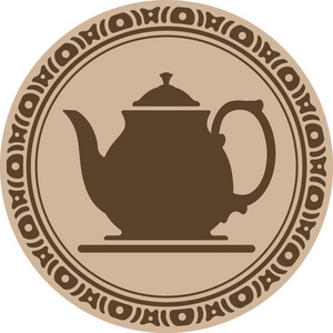 茶壶成装饰圆框