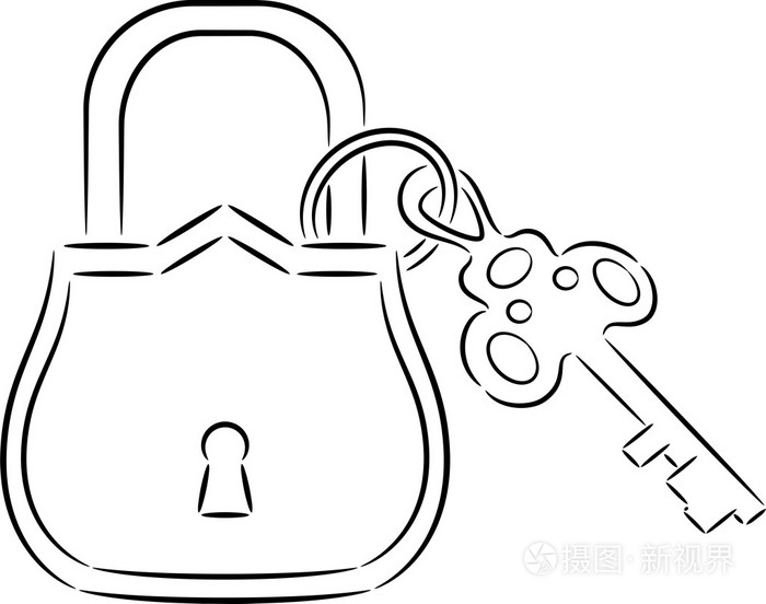 锁与钥匙插画-正版商用图片1i7p8d-摄图新视界