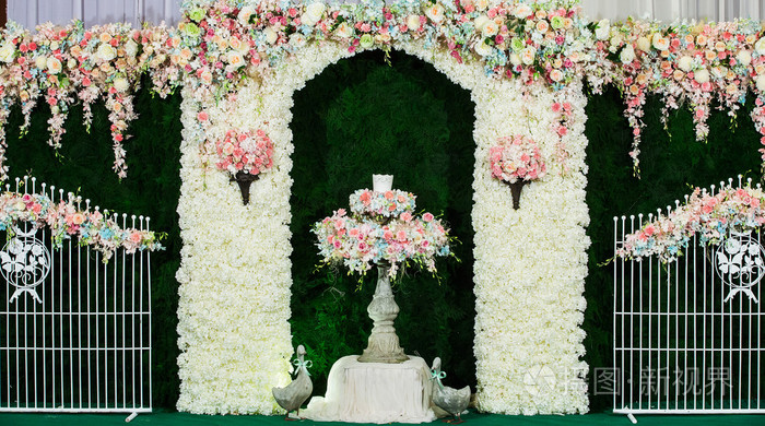 婚礼现场的鲜花背景