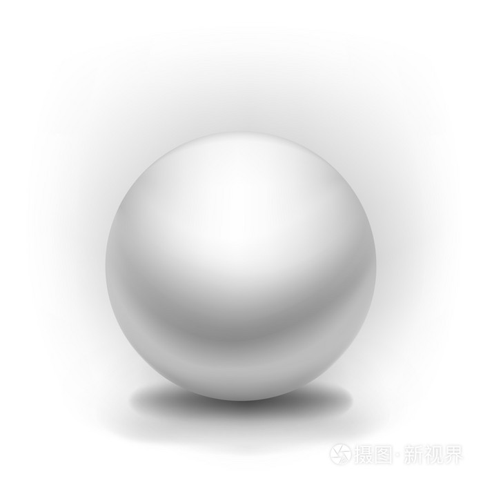 简单的矢量白色球体与阴影
