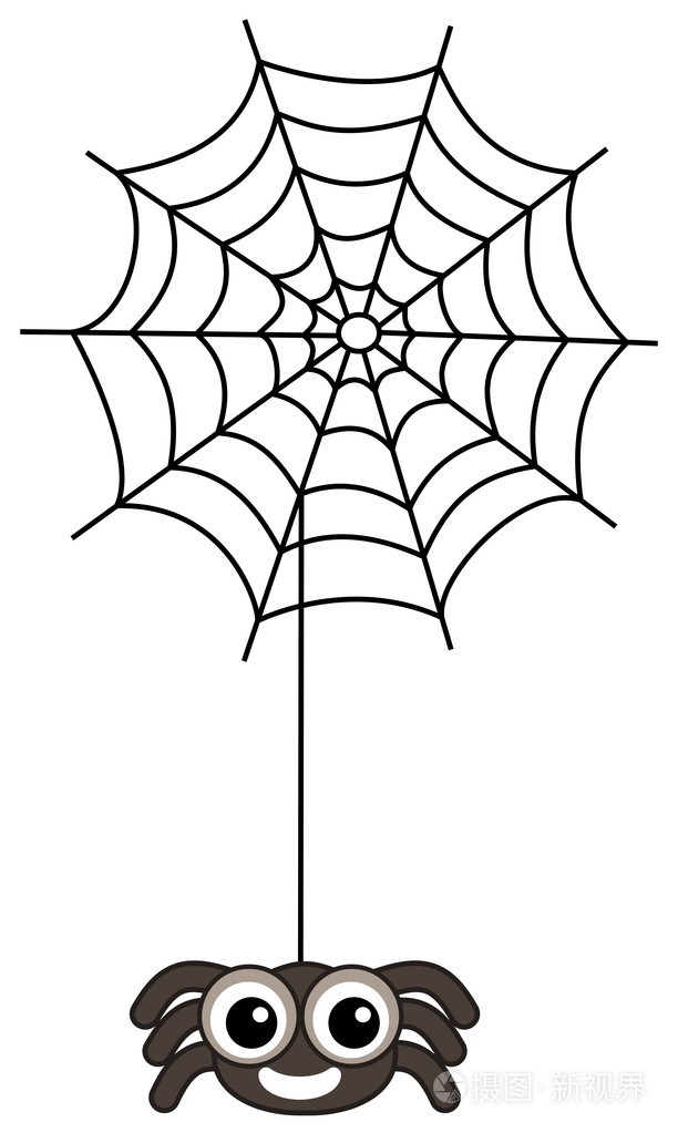 蜘蛛网大笑脸蜘蛛插画-正版商用图片1i7xo3-摄图新视界