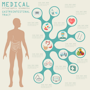 医疗和卫生保健的信息图表，胃肠道 infog