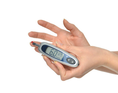 糖尿病病人手测量血糖水平的血液测试