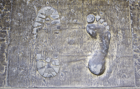 青铜鞋脚印脚青铜照片