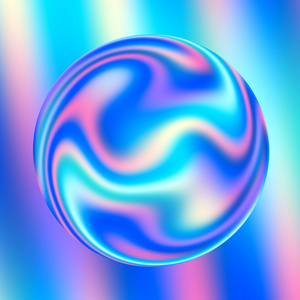软彩色抽象玻璃球蓝色模糊背景3Dc