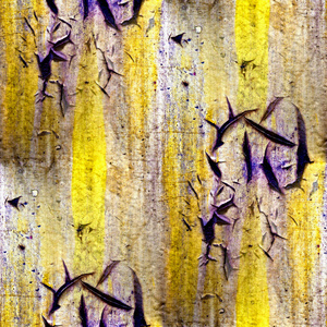 黄色紫色无缝抽象纹理的老铁的裂缝