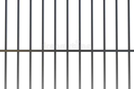 白钢 铁 金属铁窗上孤立.现实的例证