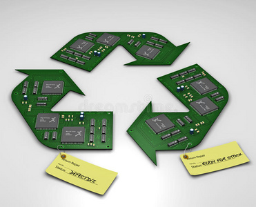 电子电路板作为回收符号