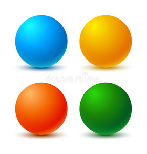 一套彩色的球。