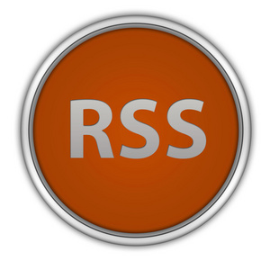 白色背景上的 Rss 圆形图标