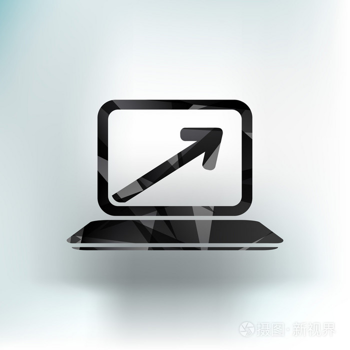 笔记本电脑向上的箭头从空白屏幕