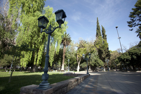 阿根廷门多萨市中心的历史广场独立广场