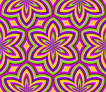 无缝模式在彩色玻璃风格与抽象的六芒星,棕色的声调,棕褐色的插图六芒