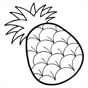 菠萝卡通插图上白色孤立