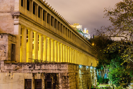 建在雅典，希腊的柱廊 stoa