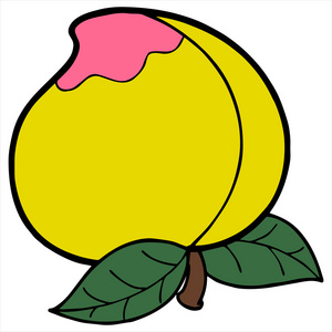 一半猕猴桃卡通人物矢量一套彩色卡通水果图标︰ 苹果, 梨, 橘子, 桃