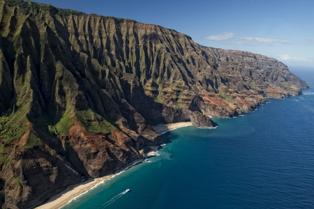 考艾岛 napali 海岸鸟瞰图