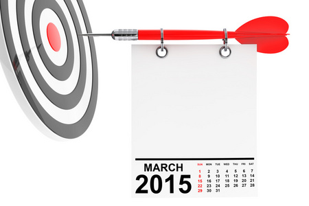 与目标 2015 年 3 月的日历
