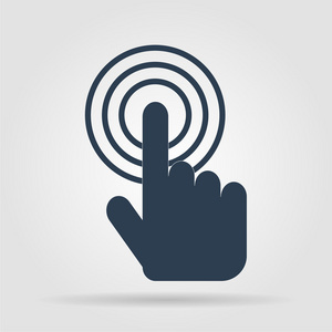 触摸一个按钮或手指和手照片