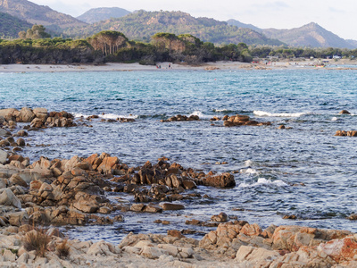 景观的海湾地区的 orosei 撒丁岛 cala ginepro 海滩我