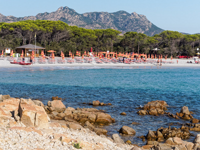 景观的海湾地区的 orosei 撒丁岛 cala ginepro 海滩我