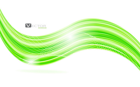 抽象的绿浪数据流的概念。矢量图