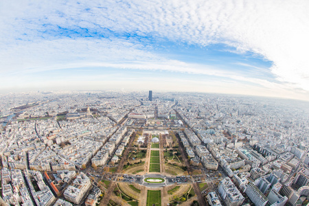 法国巴黎艾菲尔铁塔的首都的视图