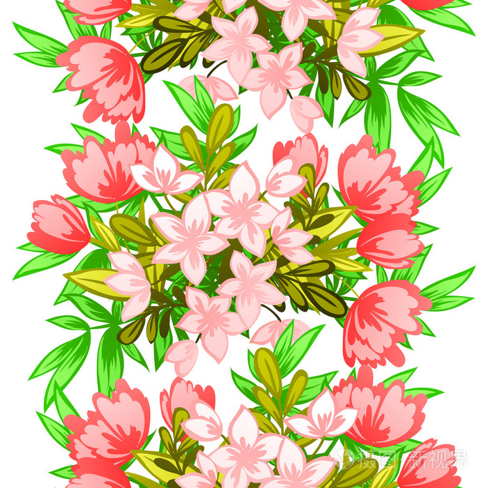 与花卉元素抽象图案