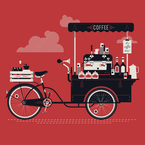 街头咖啡自行车车