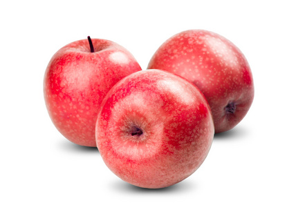 孤立的红苹果，白色背景上。新鲜的饮食水果维生素