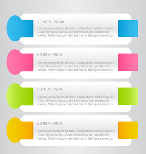现代信息图形色彩丰富的网页设计模板与阴影矢量图