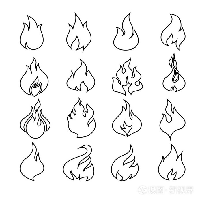 火焰的简笔画怎么画图片