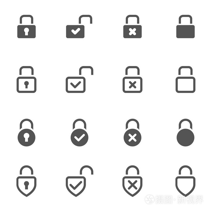 在白色背景上的锁图标插画-正版商用图片1ibera-摄图新视界