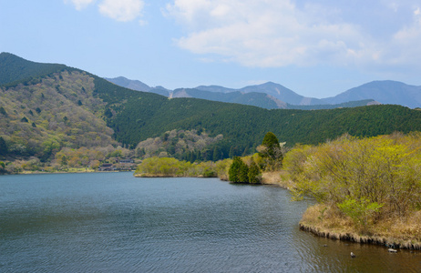 在富士宫，日本静冈田贯湖