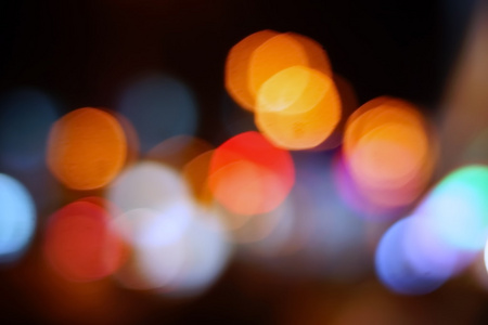 道路光线模糊背景与 bokeh