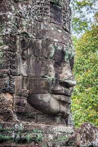 古戎寺在吴哥窟的面孔，柬埔寨，暹粒