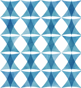 蓝色三角形水彩图案