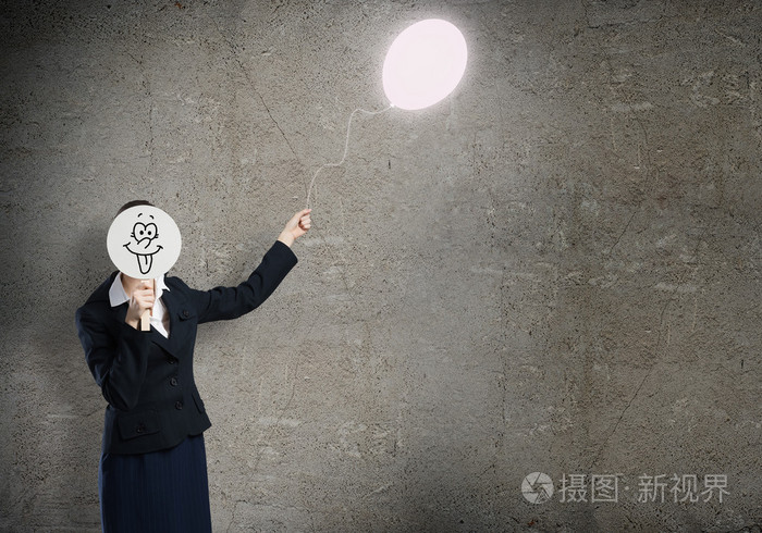 女商人隐藏脸面具背后