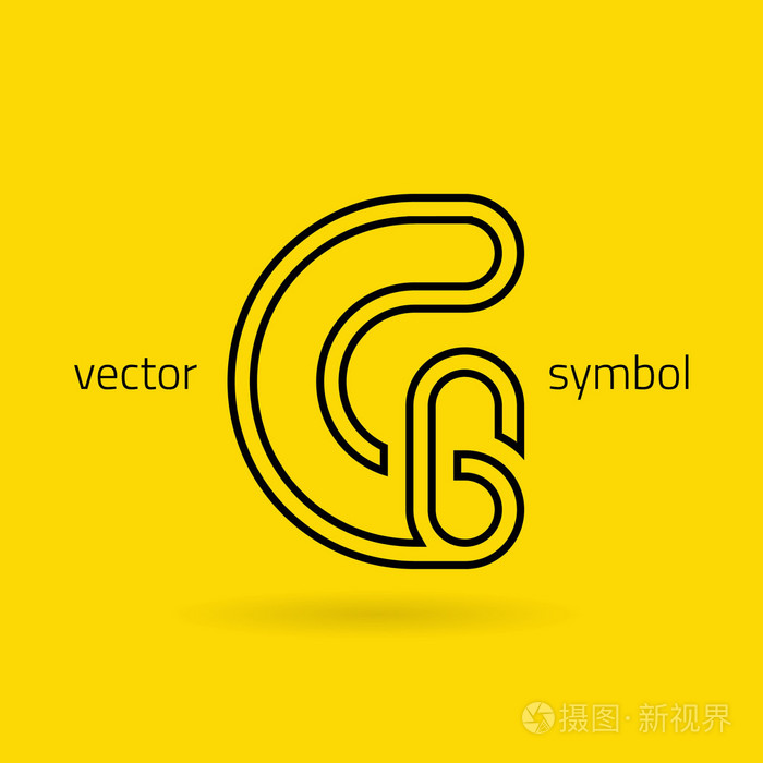 图形创意线字母符号字母g