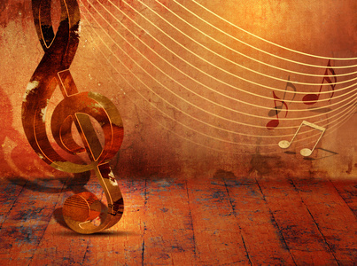 摇滚专辑摇滚音乐背景的音符上壁照片