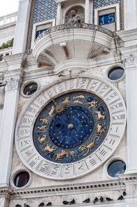 占星术的钟楼细节。圣马克广场，威尼斯意大利