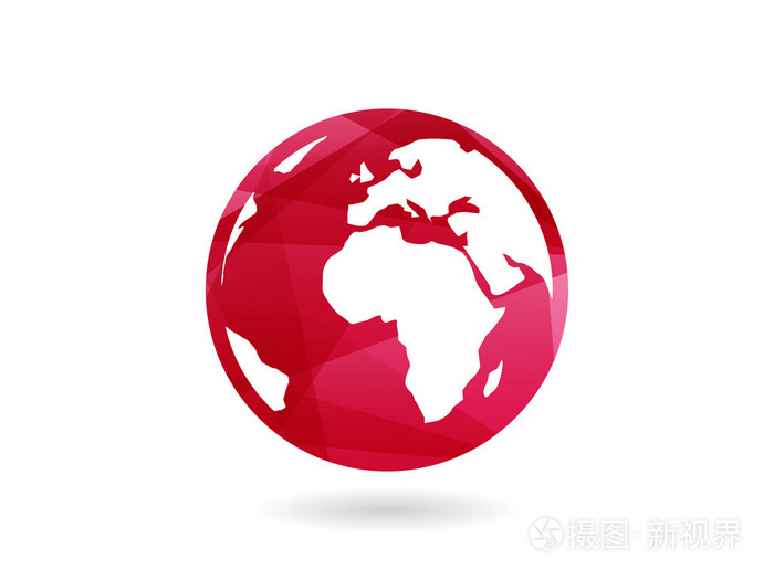 丰富多彩的几何抽象地球地球球体矢量图形模板概念插画浅白色背景上