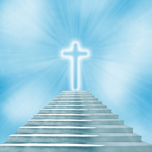 发光的楼梯图片