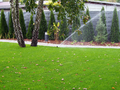 花园的自动灌溉系统，自动喷水灭火工作